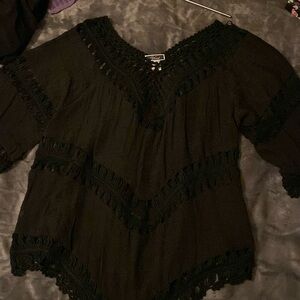 Black crochet top